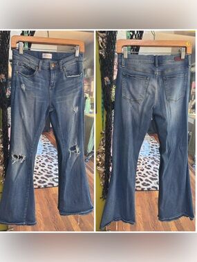 Greywire Medium Blue Distressed Flare Jeans 27